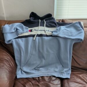 Champion Two-Tone Blue Hoodie for Men 4xl